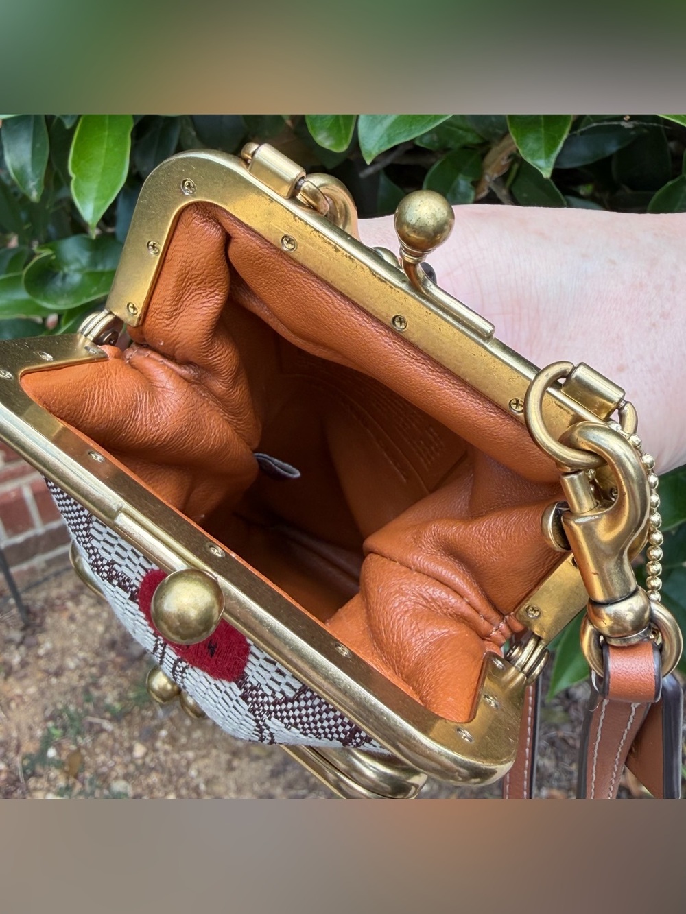 Coach Double Frame Crossbody 12 In Signature Textile Jacquard C6522 - Picture 9 of 10
